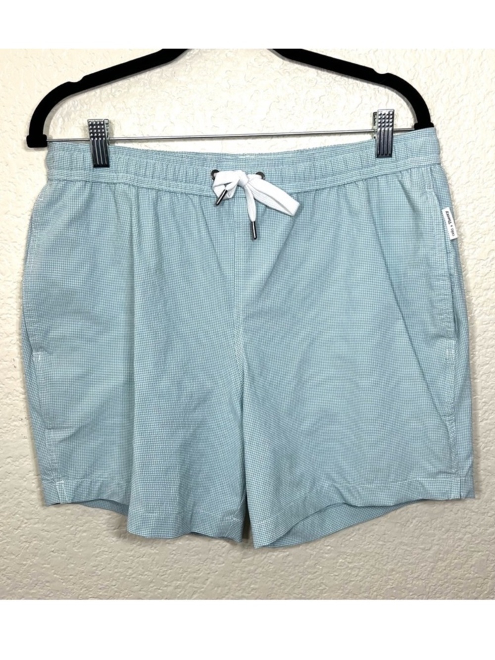 Onia x Theory Men’s Checkered Nylon Swim Trunks Shorts 5” inseam Size M